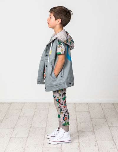 RD1413 PEACE DENIM HOOD