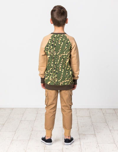 RD1529 LEOPARD TIGER RAGLAN CREW