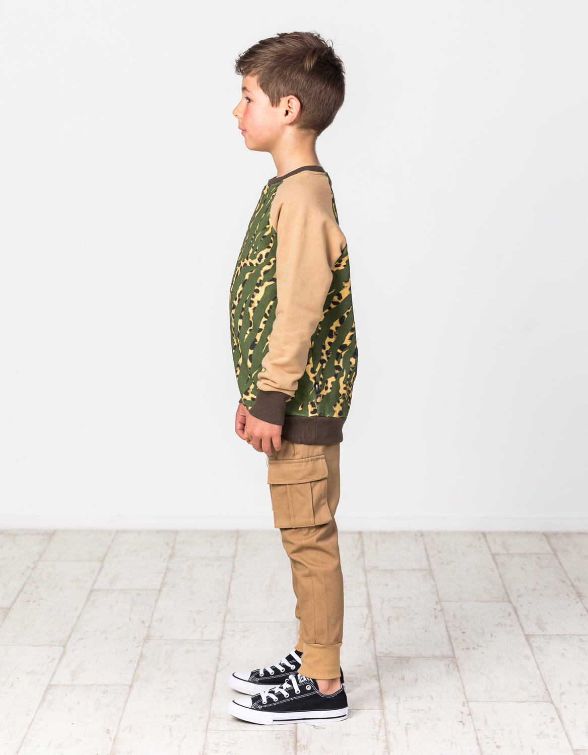 RD1529 LEOPARD TIGER RAGLAN CREW