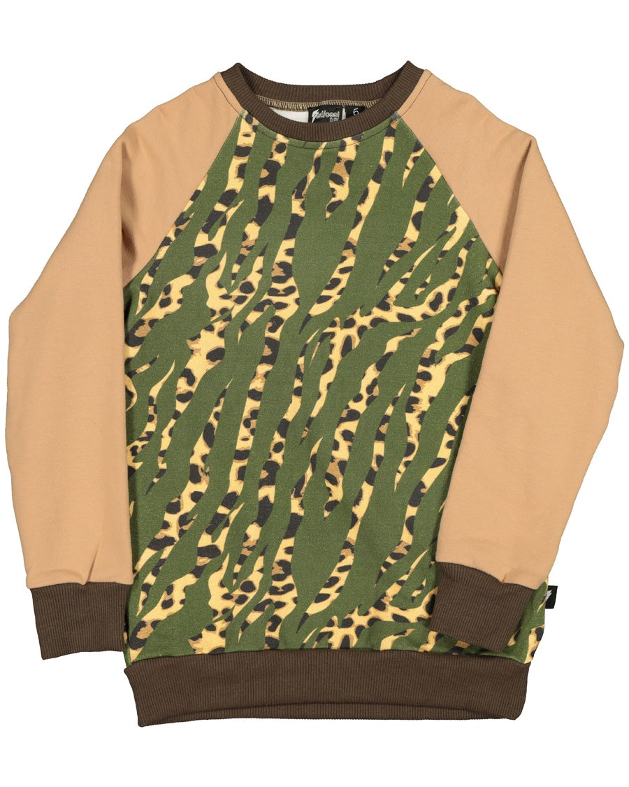 RD1529 LEOPARD TIGER RAGLAN CREW