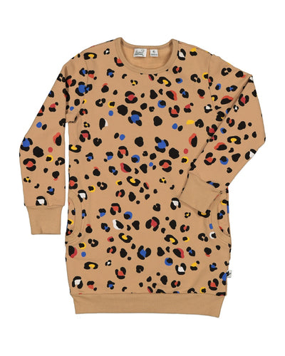 KR1417 COLOUR POP LEOPARD SWEATER DRESS