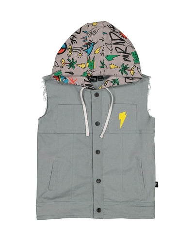 RD1413 PEACE DENIM HOOD